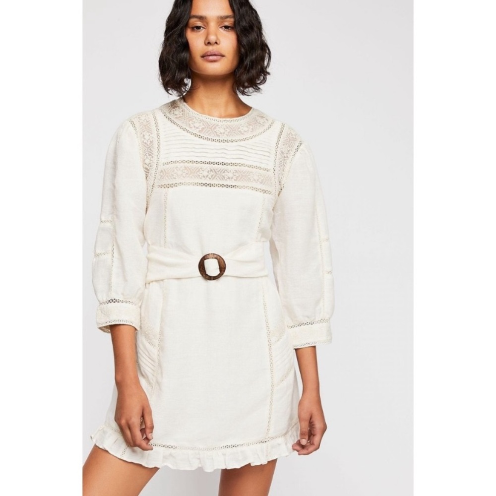 Beautiful New Without Tags Free People Sage Green Luisa Mini Dress Medium